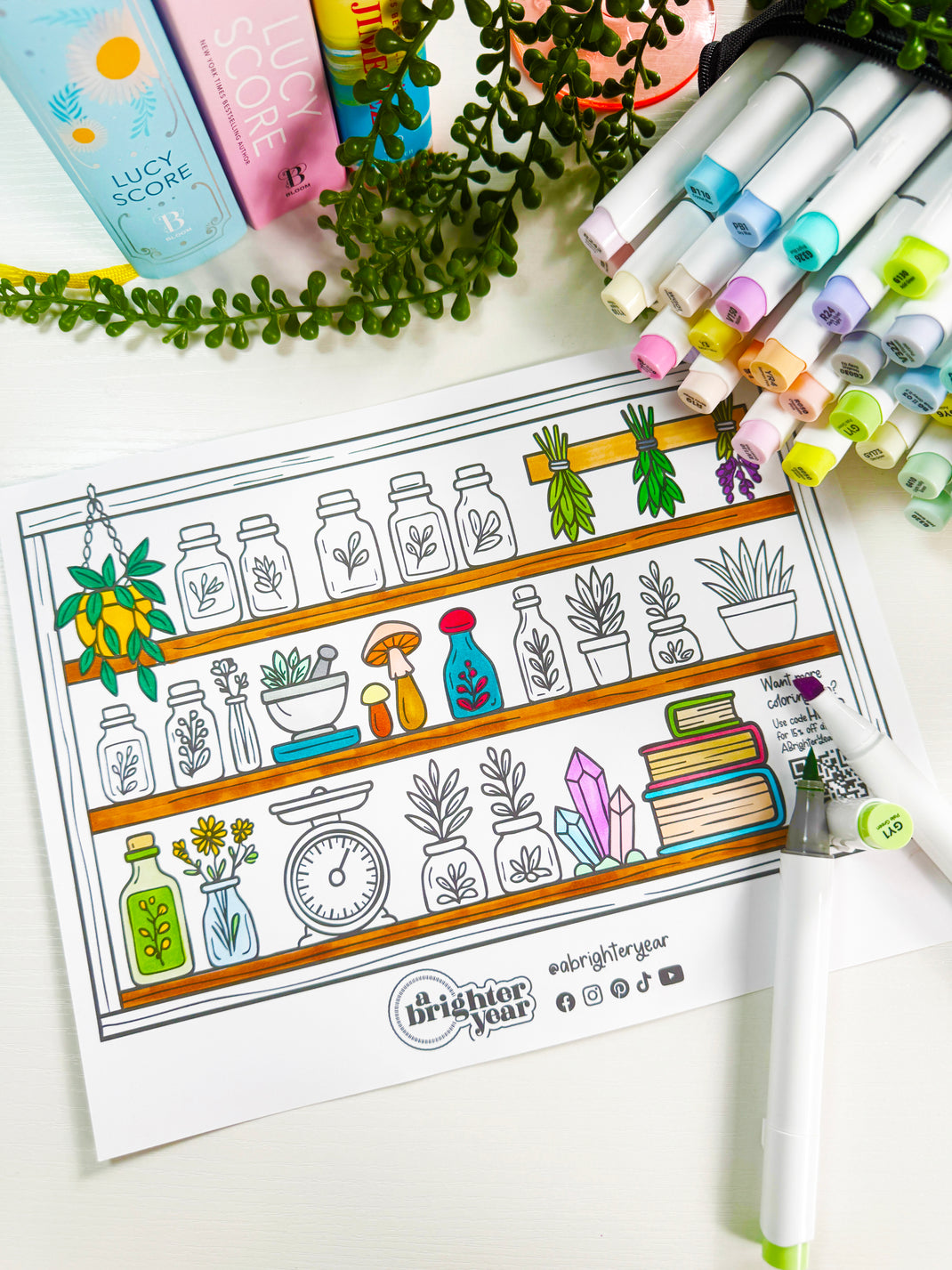 Free Apothecary Coloring Page – A Brighter Year