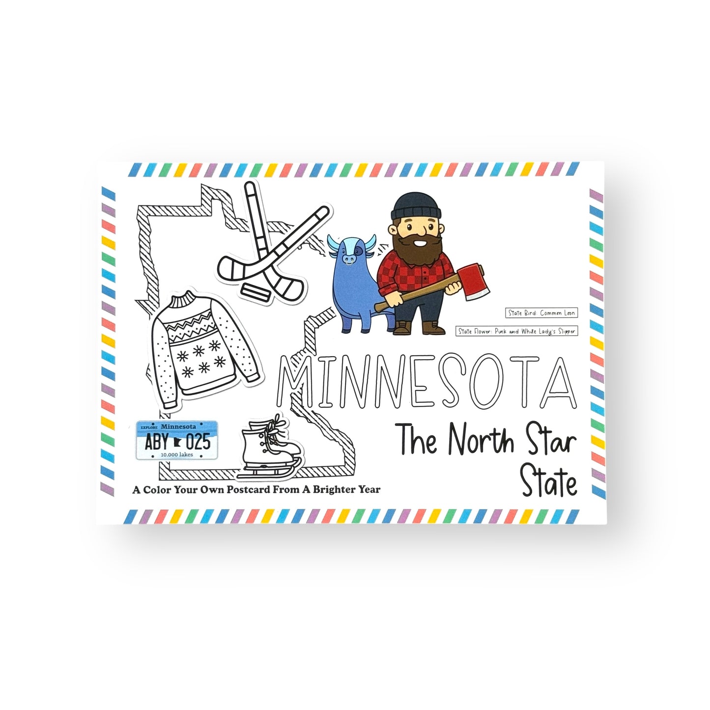 Minnesota Color-Your-Own Postcard