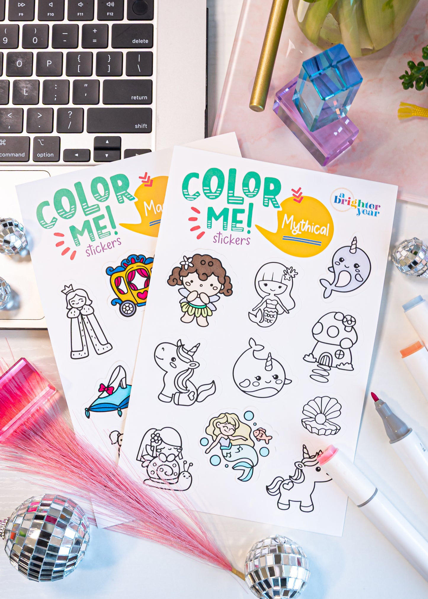 Mythical and Magical Color-Your-Own Sticker Bundle, 4-Pack