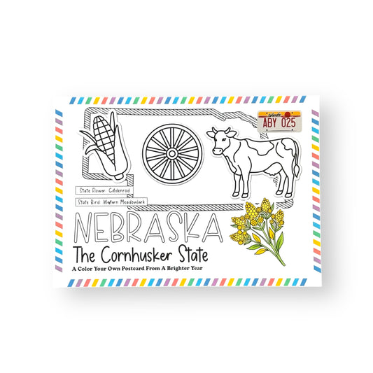 Nebraska Color-Your-Own Postcard