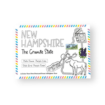New Hampshire Color-Your-Own Postcard