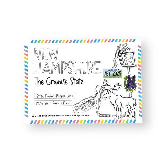 New Hampshire Color-Your-Own Postcard