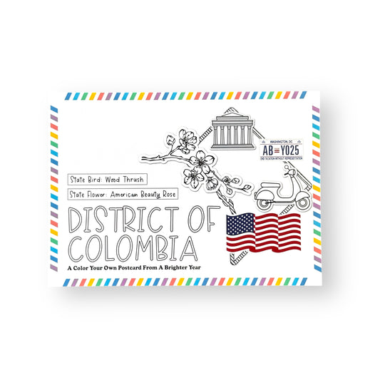 Washington DC Color-Your-Own Postcard