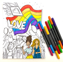Load image into Gallery viewer, Pride Parade Digital Download Coloring Page
