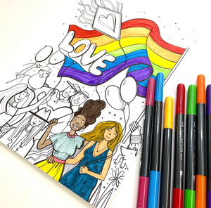 Pride Parade Digital Download Coloring Page