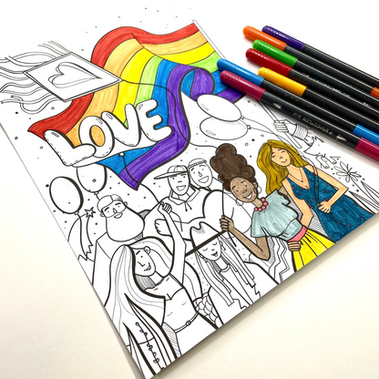 Pride Parade Digital Download Coloring Page