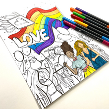 Load image into Gallery viewer, Pride Parade Digital Download Coloring Page
