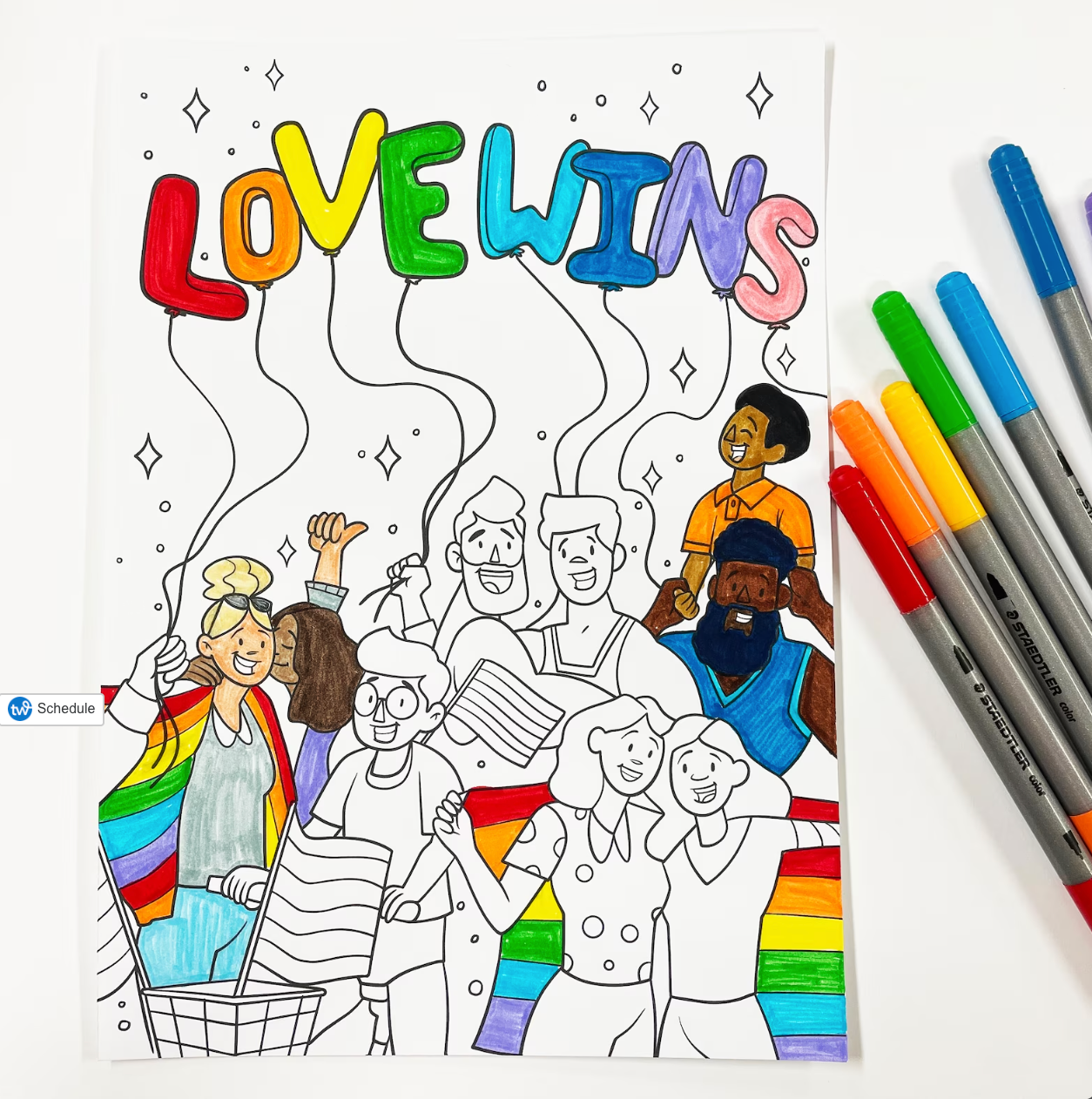 Love Wins Digital Download Coloring Page