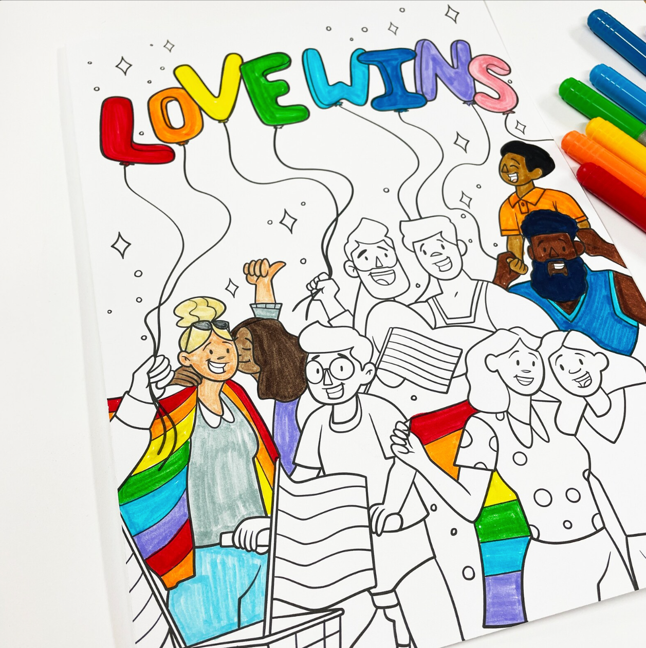 Love Wins Digital Download Coloring Page