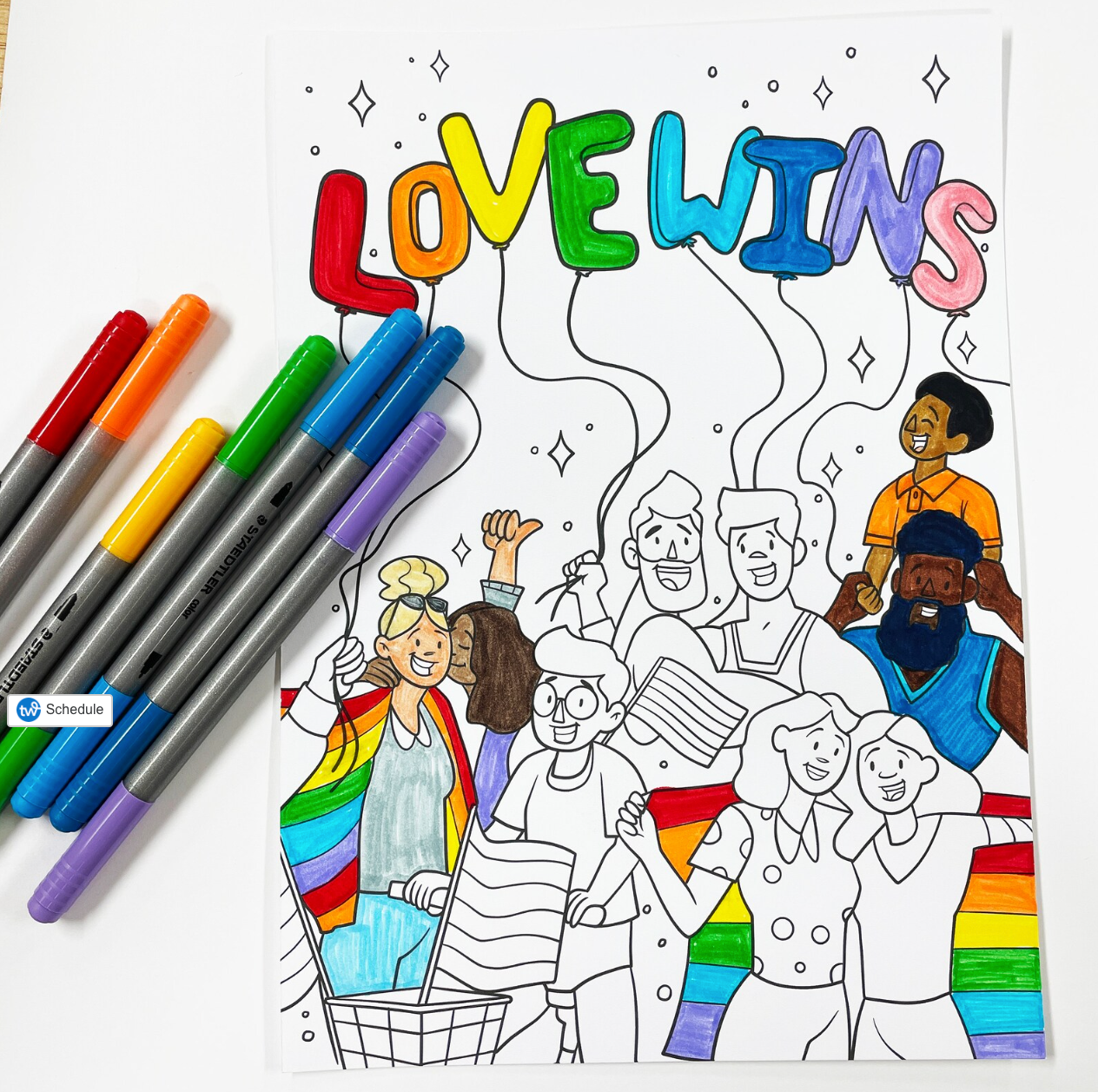 Love Wins Digital Download Coloring Page