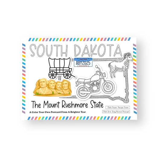 South Dakota Color-Your-Own Postcard