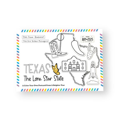 Texas Color-Your-Own Postcard