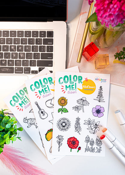 Tiny Texas Color-Your-Own Sticker Bundle, 3-Pack