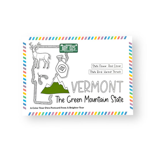 Vermont Color-Your-Own Postcard