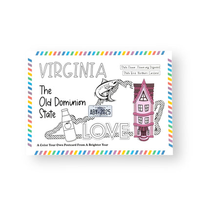 Virginia Color-Your-Own Postcard