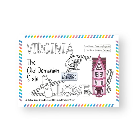 Virginia Color-Your-Own Postcard