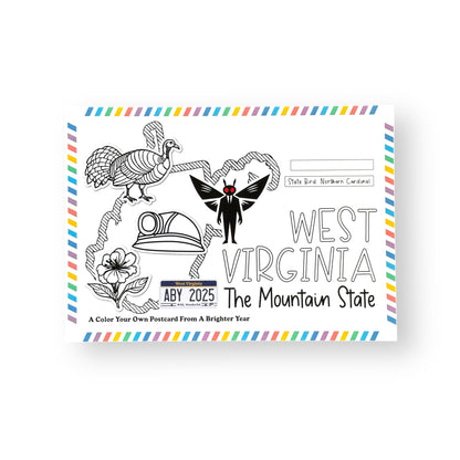 West Virginia Color-Your-Own Postcard