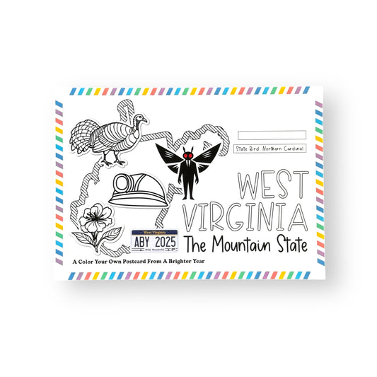 West Virginia Color-Your-Own Postcard