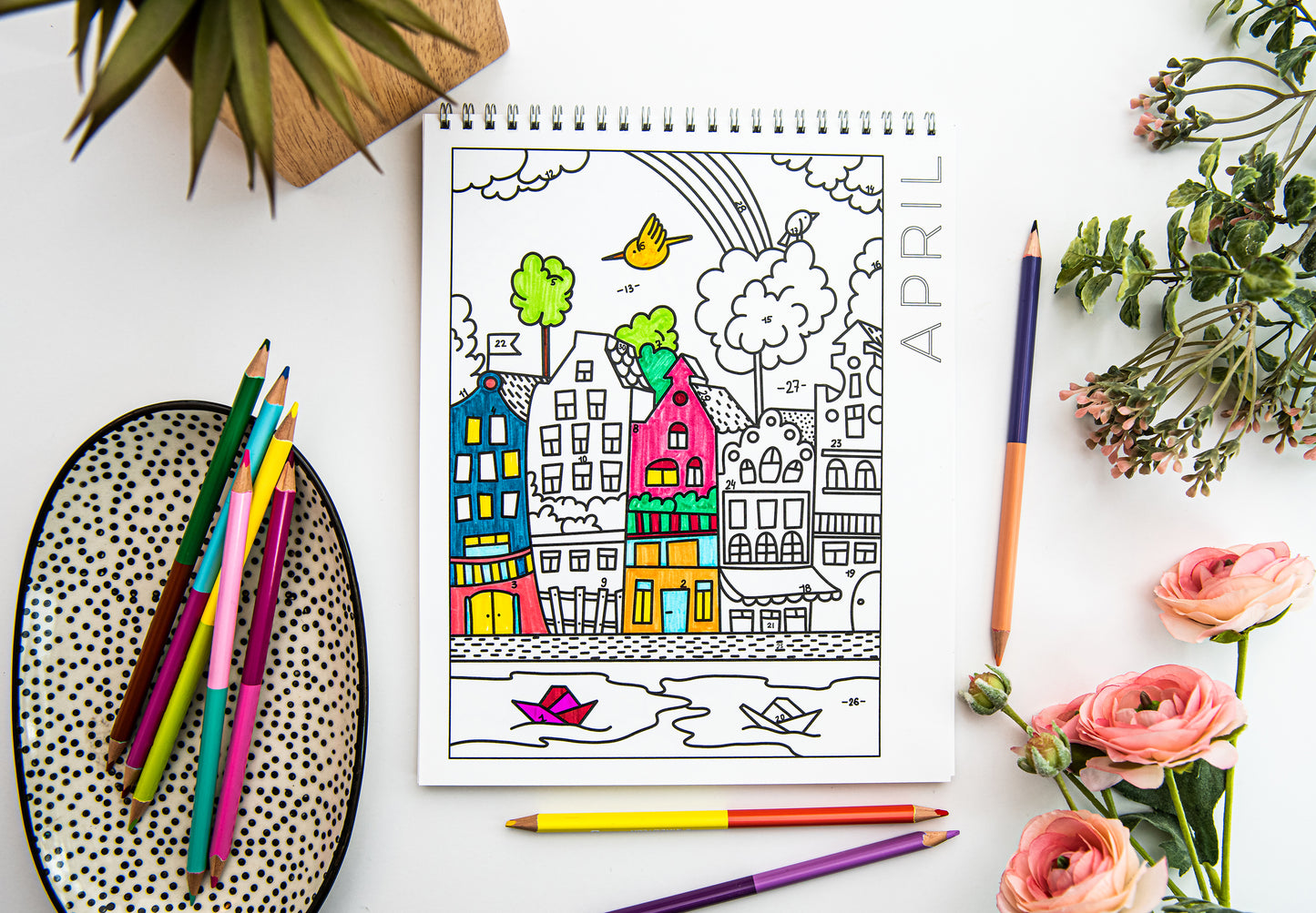 Digital Download - 12 Month Color by Day Coloring Calendar