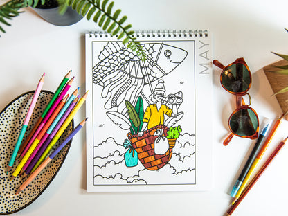 12 Month Color By Day Coloring Book