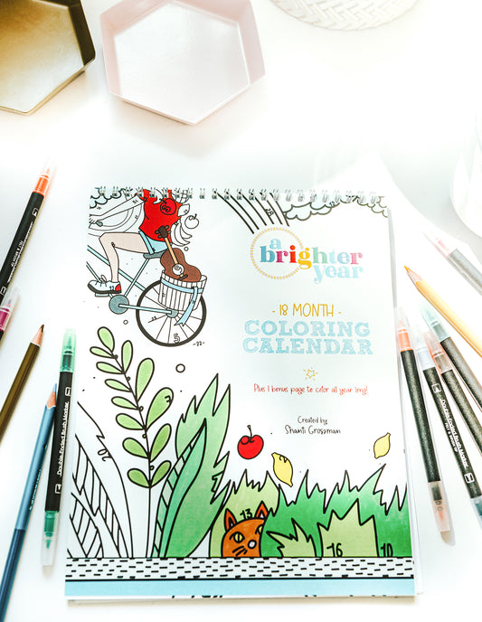 Digital Download - 18 Month Color by Day Coloring Calendar