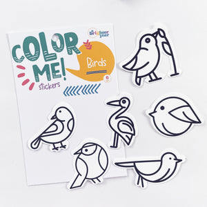 Color Your Own Birds Stickers