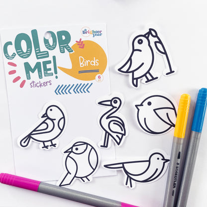 Color Your Own Birds Stickers