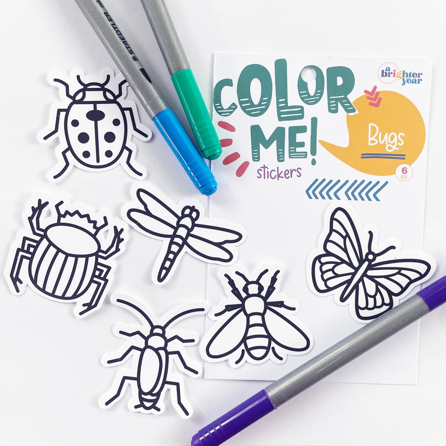 Color Your Own Bugs Stickers