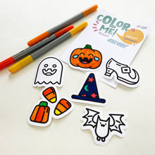 Load image into Gallery viewer, Color Your Own Halloween Stickers
