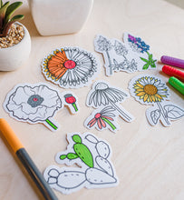 Load image into Gallery viewer, Color Your Own Texas Wildflowers Stickers
