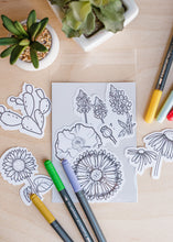 Load image into Gallery viewer, Color Your Own Texas Wildflowers Stickers
