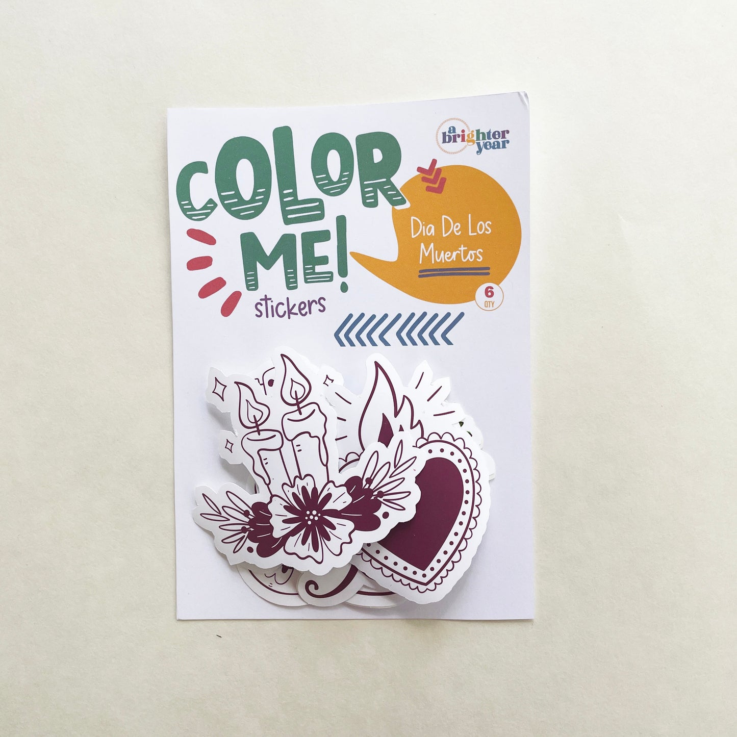 Color Your Own Dia De Los Muertos Stickers