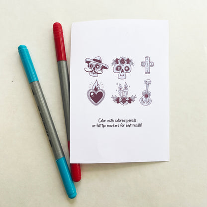 Color Your Own Dia De Los Muertos Stickers