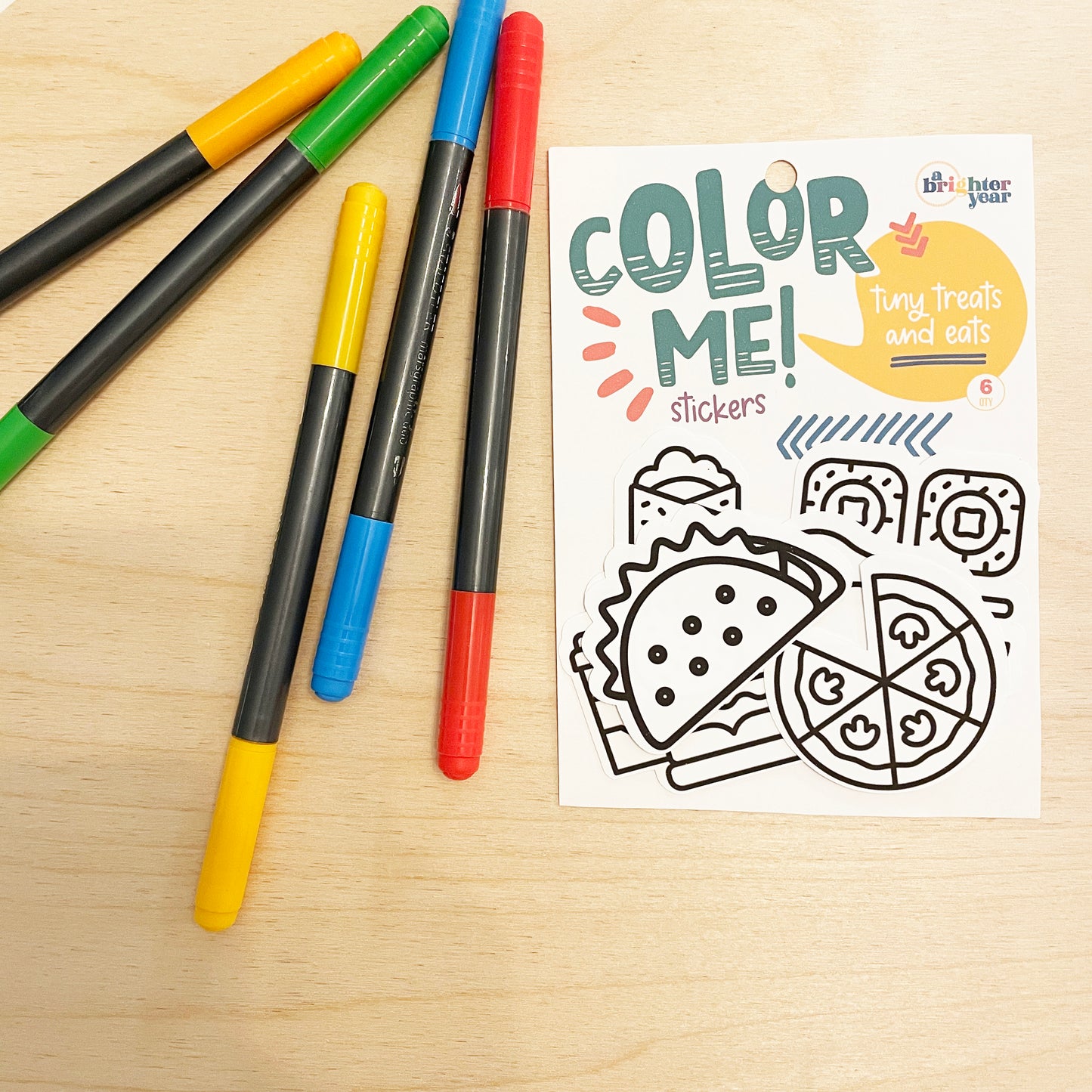 Color Your Own Savory Eats Stickers