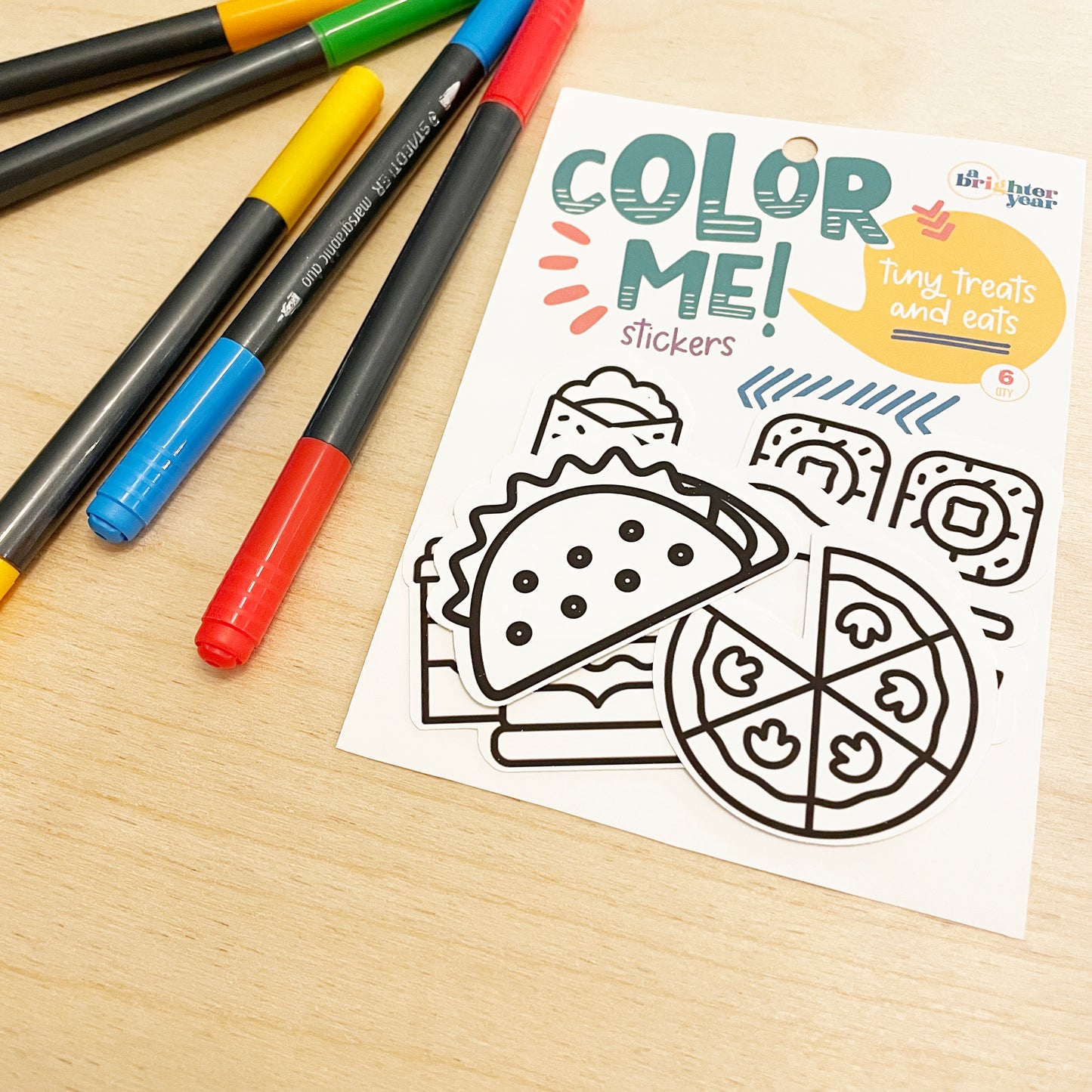 Color Your Own Savory Eats Stickers