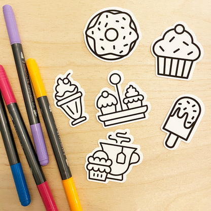 Color Your Own Sweet Eats Stickers