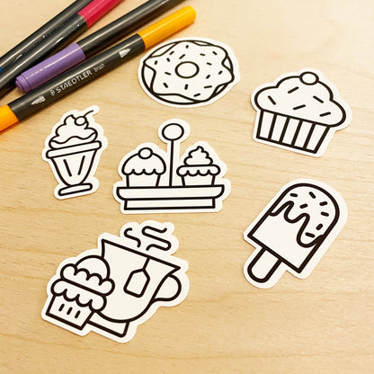 Color Your Own Sweet Eats Stickers