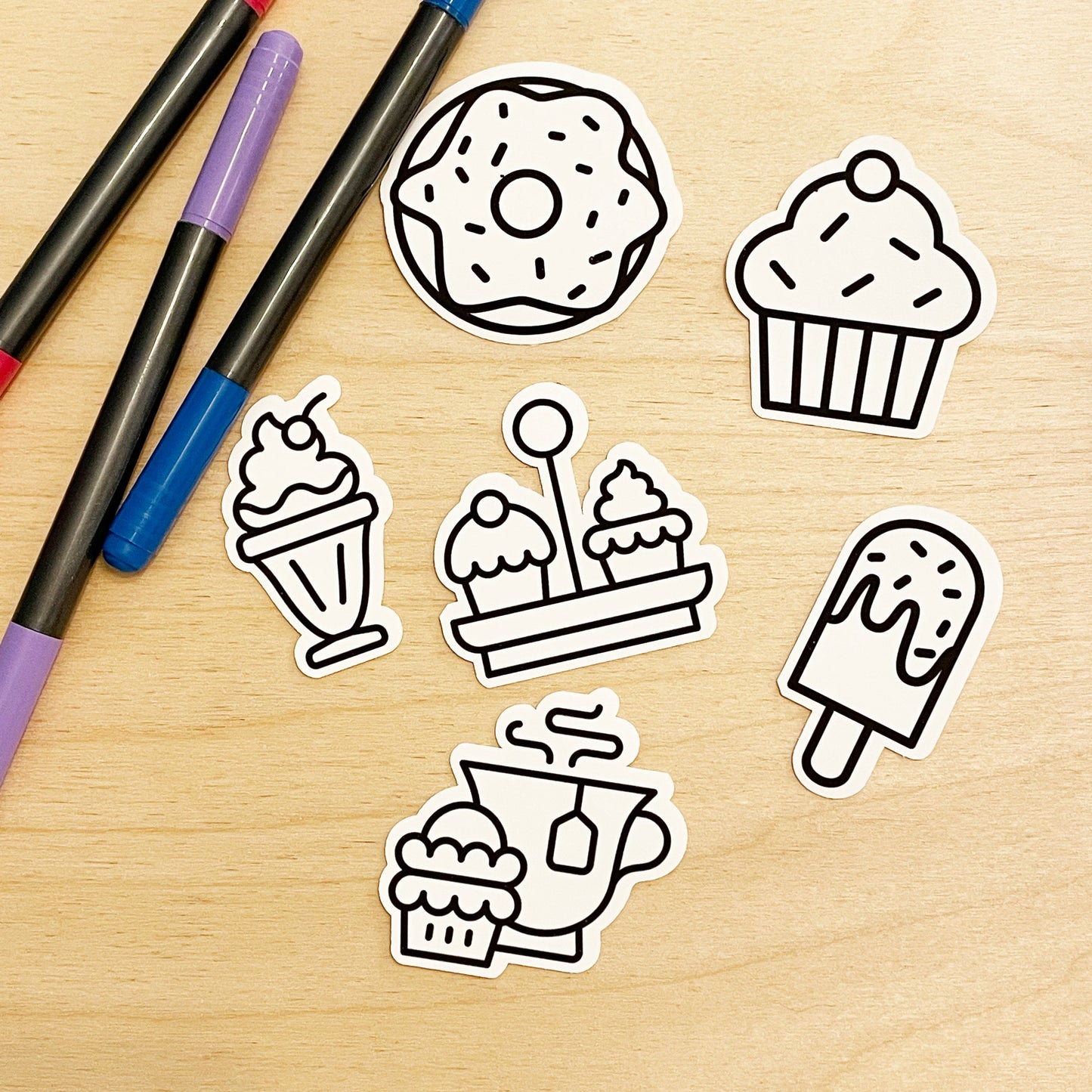 Color Your Own Sweet Eats Stickers