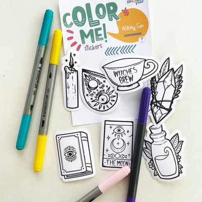 Color Your Own Witch Stickers