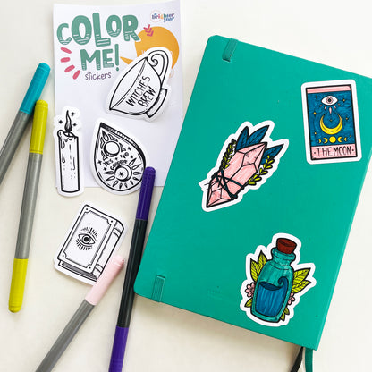 Color Your Own Witch Stickers