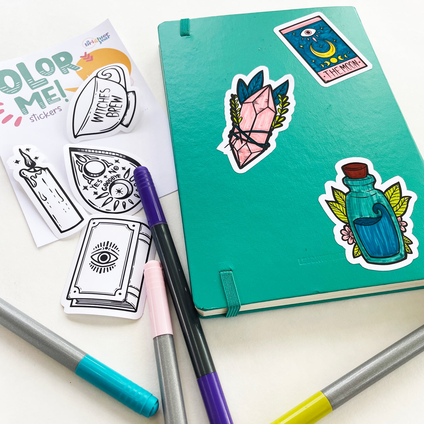 Color Your Own Witch Stickers